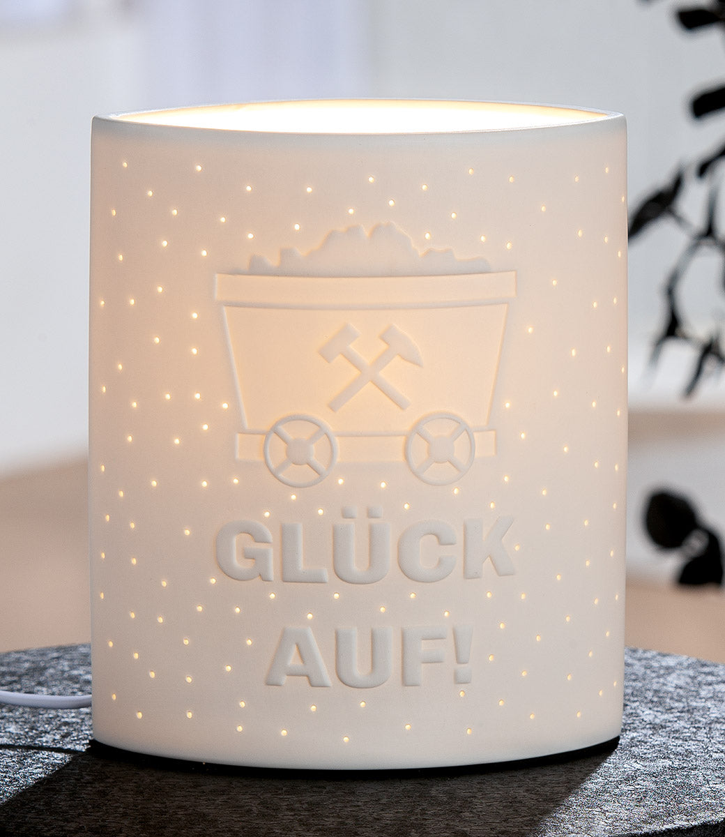 Tischleuchte oval „Glück Auf!“